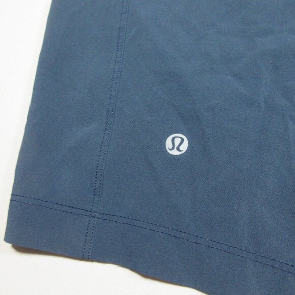 lululemon mens solid navy w black crotch T.H.E. gym training shorts L - Picture 4 of 5